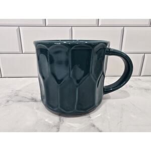 Starbucks Deep Teal Blue Green 2014 Scalloped Honeycomb 14 oz Cup Mug